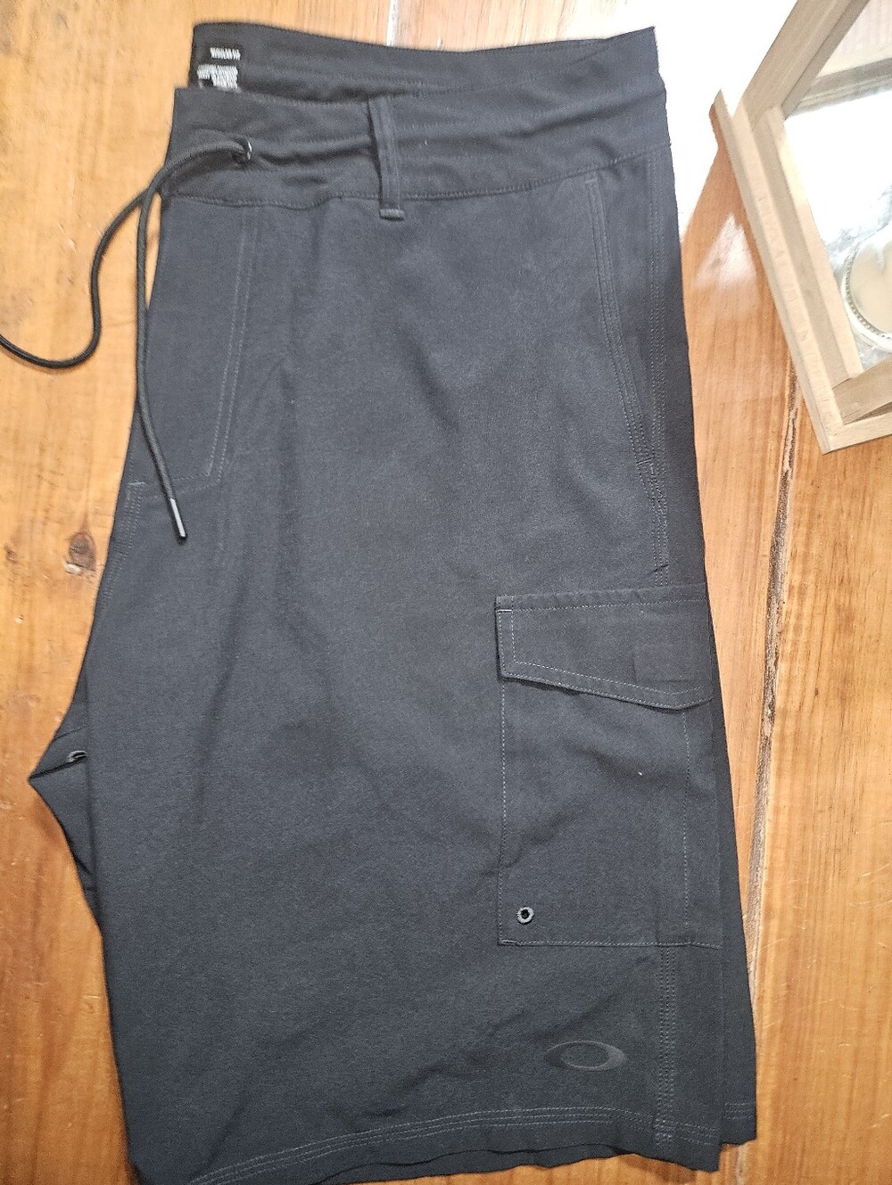 Oakley Black Men's Cargo Swim Shorts with Drawstring Waist
